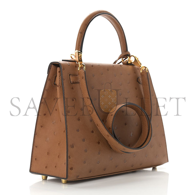 H**mes master kelly 25 ostrich leather velvet green and royal blue brushed gold buckle (25*17*7cm)